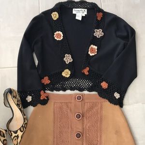 ⁉️JOSEPH A. Black crochet knit shrug bolero